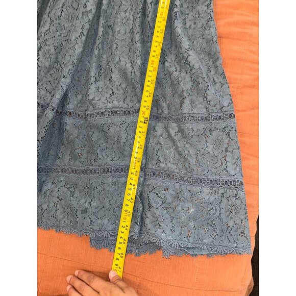 NSR Blue Crochet Lace Sleeveless Midi Dress For Women Size Medium - Picture 9 of 10